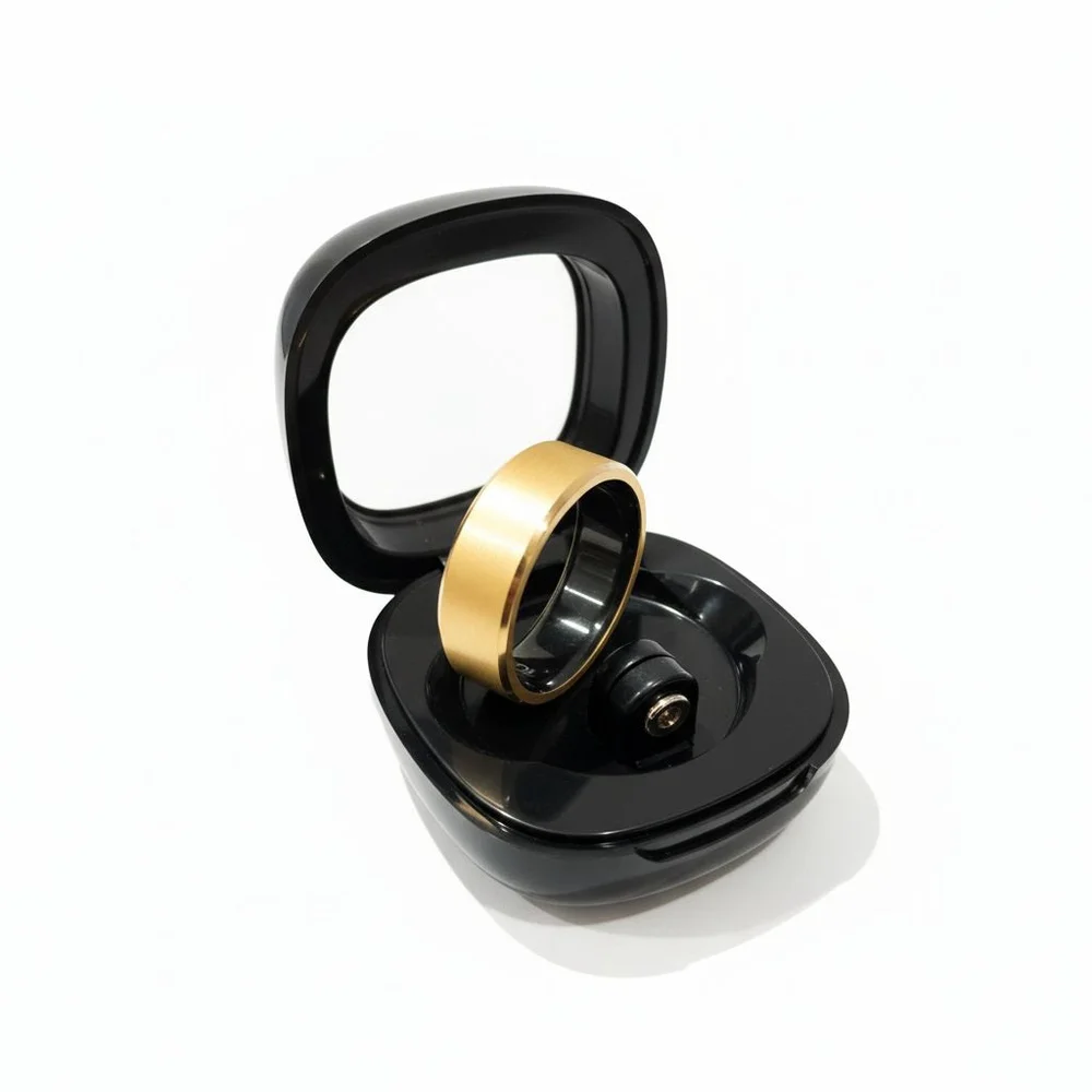 Smart Ring NWT Beautiful Brushed Gold Tone Fitness Tracker Sleep, HR, BP Steps